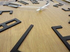 Nástenné hodiny z HDF - THOMAS: Čierne ručičky HDF - čierna 30 cm 3409-20452 HDFK007 HEU-
