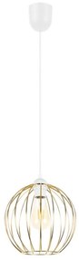 Luster na lanku MATT 1xE27/60W/230V biela/zlatá