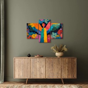Obraz - Abstraktný anjel s kvetmi (90x60 cm)