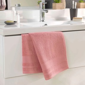 Ružový froté bavlnený uterák 50x90 cm Tendresse – douceur d'intérieur