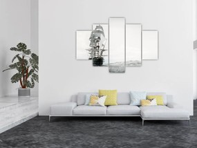 Obraz - Loď plávajúca po oceáne (150x105 cm)