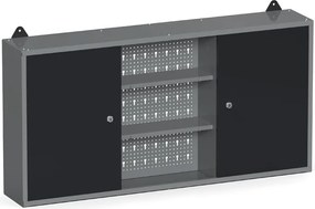 Kombinovaná závesná skrinka G1, 600 x 1200 x 200 mm, 2 dvere, perforovaná