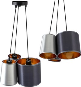Toolight - Industriálne závesné svietidlo 3xE27 60W APP971-3cp, Biela-šedá-čierna, OSW-03212