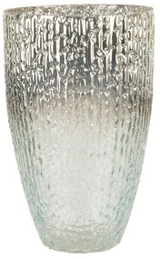 Šedo strieborný sklenený svietnik Jacinta mini - Ø 12 * 20 cm