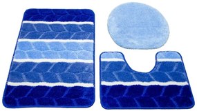 Sada kúpeľňových koberčekov FANO modrá, pruhy