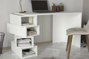 Dizajnový pracovný stôl JENGA 130 cm, MDF, biely