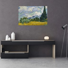 Obraz - Vincent van Gogh, Wheat Field with Cypresses, reprodukcia (90x60 cm)