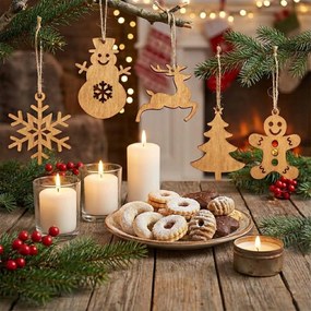 Krásne drevené vianočné ozdoby 10 ks