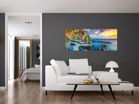 Obraz - Stredomorská dedina (120x50 cm)