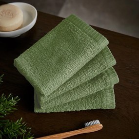 Zelené rýchloschnúce/froté bavlnené uteráky v súprave 4 ks 30x30 cm Quick Dry – Catherine Lansfield