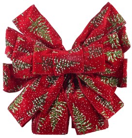 Vánoční dekorativní mašle Santa Lila 32x130 cm červená se stromečky