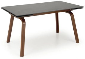 Jedálenský rozkladací stôl LOZANO 140/200 cm čierny mramor/orech
