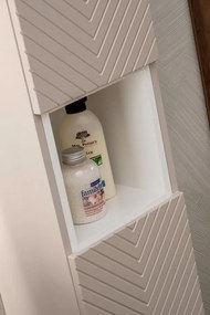 Vysoká závěsná koupelnová skříňka Viva Cashmere 80-03-2D kašmírová
