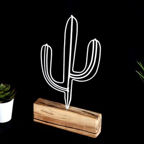 Kovová dekorácia Cactus Mini 24 cm biela