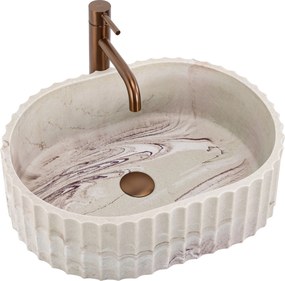 Rea Margaret Gio, umývadlo na dosku 495×355×155 mm, béžová – imitácia kameňa, REA-U3522