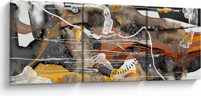 Obraz - Abstrakcia (s hodinami) (90x30 cm)