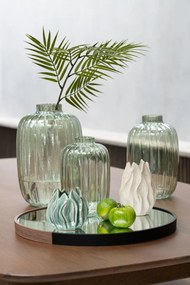 Zelená sklenená váza s úzkym hrdlom Junna - Ø 16*25 cm