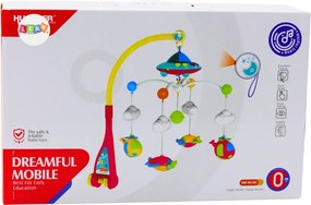 LEAN Toys Ufo Planes Kolotoč do postieľky pre dieťa 108 Melodies Projektor