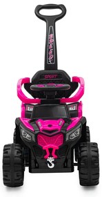 Detské elektrické odrážadlo Baby Mix Ruggy s vodiacou tyčou ružové