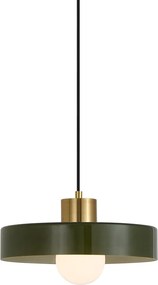 Retro závesná lampa mosadzná so zelenou pre 1-fázový koľajnicový systém - Iconic Jina