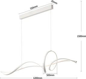 Brilagi - stmievateľný LED luster na lanku SIGNATURE LED/55W/230V 120x23 cm biela + DO