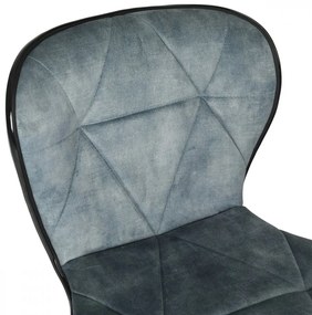 Barová stolička GLAMORA — kov, látka, modrá