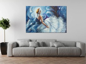 Gario Ručne maľovaný obraz Modrá dáma počas tanca Rozmery: 120 x 80 cm