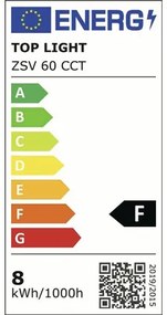 LED osvetlenie kuchynskej linky podlinkové Top Light ZSV 60B CCT 8W 680lm 3000-6500K 560mm biele