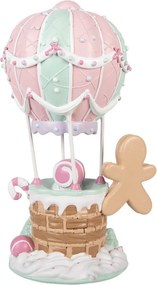 Vianočné dekorácie teplovzdušný balón s perníčkom Pastel Christmas Chic - 18*14*31 cm