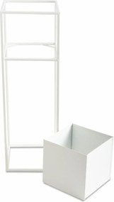 KOVOVÝ KVETINÁČ SO STOJANOM PLAIN 70X24 CM BIELA