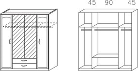 Šatník Torrent, dub sonoma