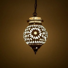 Orient závesné svietidlo tvar Globe mozaika vzor B & W Ø15