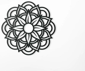 drevko 3D drevená mandala Kvet Rozmer obrazu: 44,5 x 44,5 cm, Farba dekorácie: Čierna