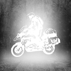 Veselá Stena Samolepka Motorka BMW GS Enduro Farba: bílá, Veľkosť: 40 x 36 cm