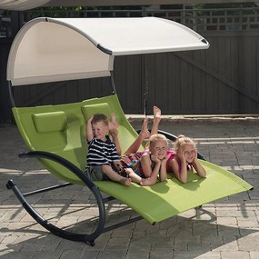 Vivere Záhradná hojdačka Double Chaise Rocker Zelená