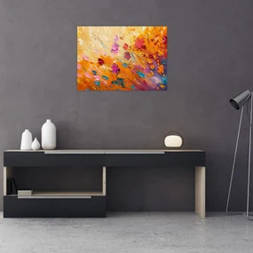 Obraz - Maľba farebných kvetov (70x50 cm)