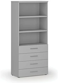Kancelárska skriňa so zásuvkami PRIMO GRAY, 800 x 420 x 1781 mm, sivá