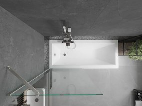 Mexen Next, 1-krídlová vaňová zástena 80 x 150 cm, 6mm číre sklo, oceľová, 895-080-000-00-00-97