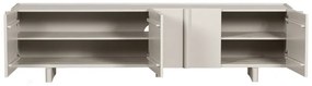 Krémovobiely modulárny TV stolík z borovicového dreva 200x53 cm Basu – WOOOD
