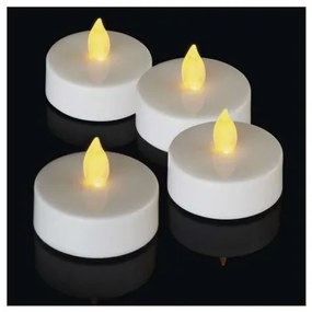 Čajové sviečky LED dekorácie Robi maxi 4 ks biele
