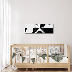 Obraz - Geometrická abstrakcia N⁰1 (s hodinami) (90x30 cm)