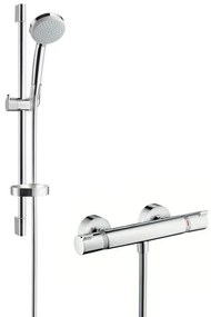 Hansgrohe Croma 100, sprchový set Vario s termostatom, 3 prúdy, EcoSmart 9 l/min, chrómová, HAN-27032000