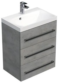 Kúpeľňová skrinka s umývadlom SAT Cube Way 60x76,5x40 cm betón CUBE2603BE, 1 ks