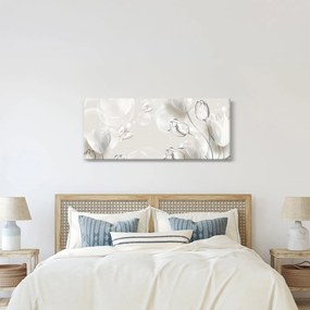 Obraz - Tulipány medzi bublinami (120x50 cm)