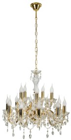 Candellux Zlatý krištáľový luster Maria Teresa pre žiarovku 15x E14 30-95810