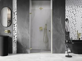 Mexen, Mexen Lunar-B výklopné sprchové dvere ľavé 85 cm, transparentné, zlaté - 832-085-000-50-00-L