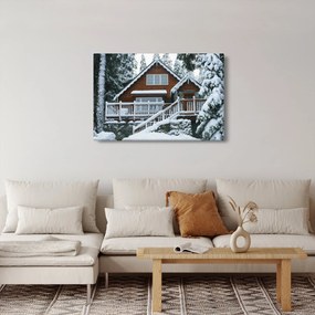 Obraz - Drevená chata (90x60 cm)