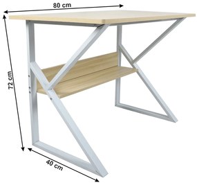 Písací stôl Tarcal 80 - dub / biela