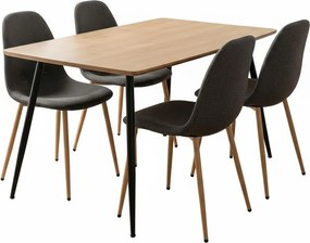 Jedálenský set AVENBERG NATURAL 4+1, sivá