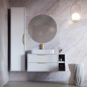 Závěsná koupelnová skříňka Avila 38 cm bílá/zlatá